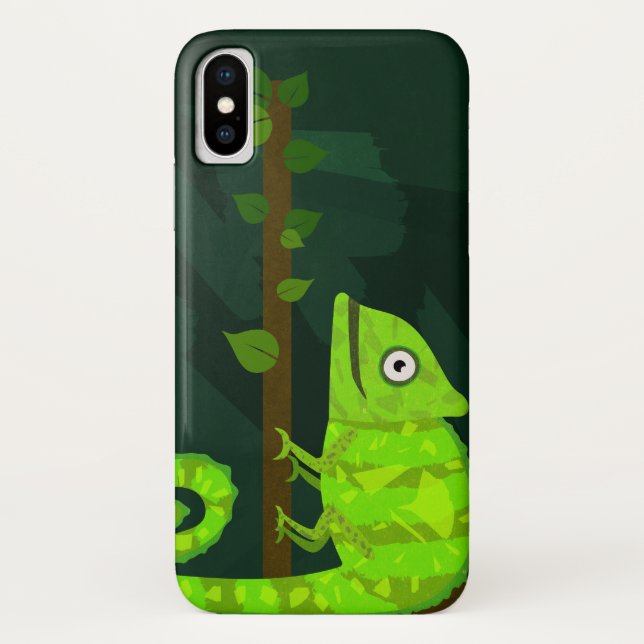 Green cute chameleon Case-Mate iPhone case (Back)