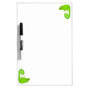 Green cute chameleon dry erase board