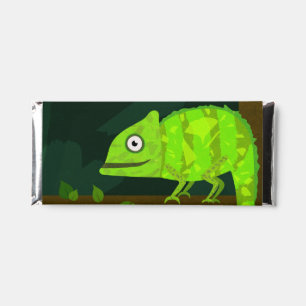 Green cute chameleon hershey bar favors