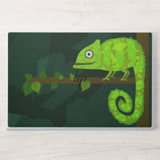 Green cute chameleon HP laptop skin