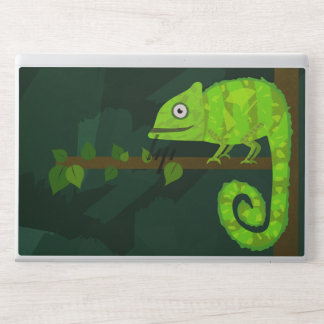 Green cute chameleon HP laptop skin