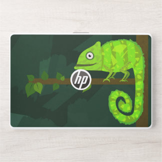 Green cute chameleon HP laptop skin
