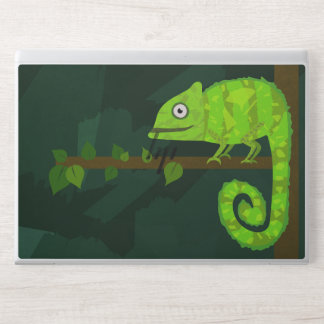 Green cute chameleon HP laptop skin