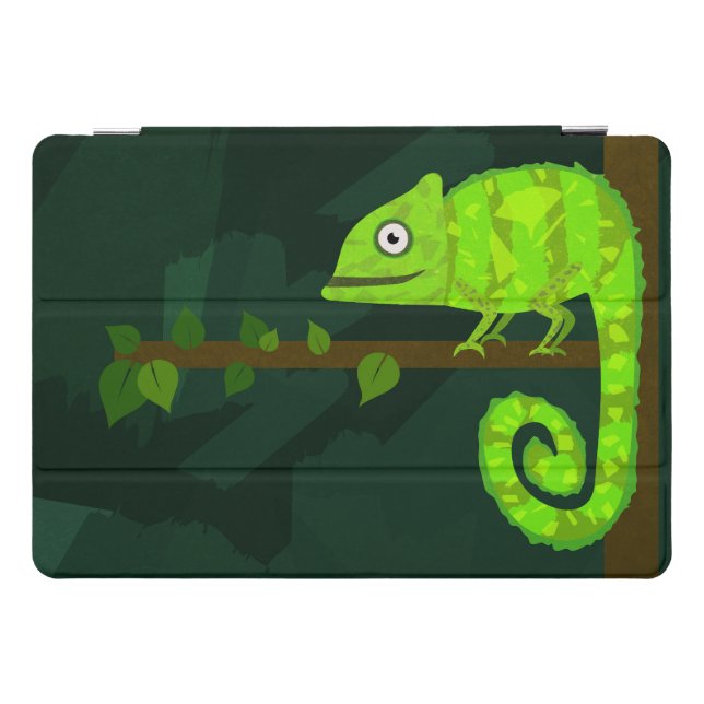 Green cute chameleon iPad pro cover (Horizontal)