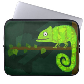 Green cute chameleon laptop sleeve