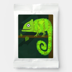 Green cute chameleon lemonade drink mix