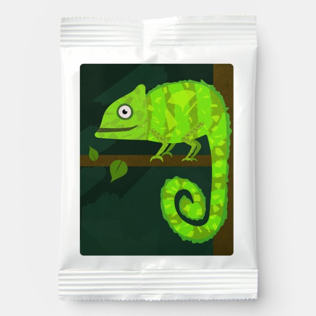 Green cute chameleon lemonade drink mix (Front)