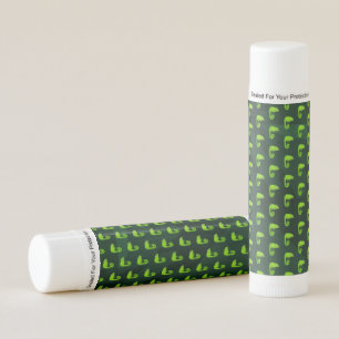 Green cute chameleon lip balm
