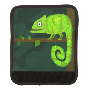 Green cute chameleon luggage handle wrap