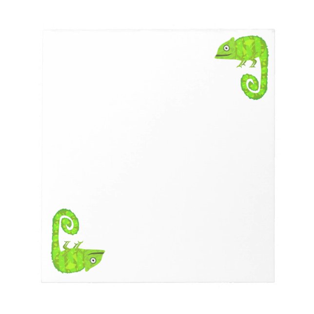 Green cute chameleon notepad (Front)
