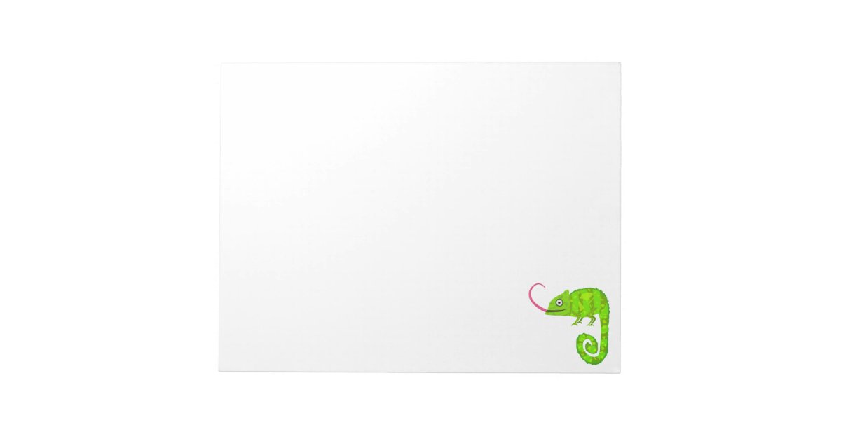 Green cute chameleon notepad | Zazzle
