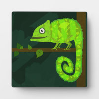 Green cute chameleon
