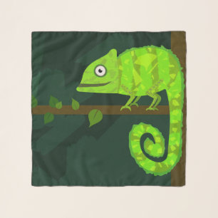 Green cute chameleon scarf
