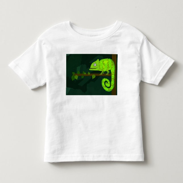 Green cute chameleon toddler t-shirt (Front)