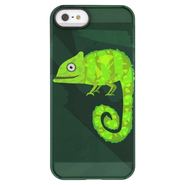 Green cute chameleon uncommon iPhone case (Back)