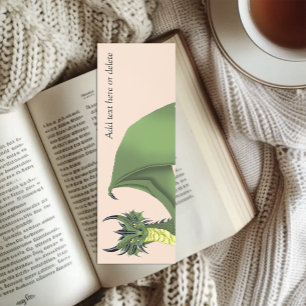 Green Cute Dragon Portrait Peach Fantasy Bookmarks
