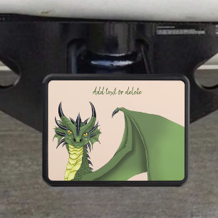 Green Cute Dragon Portrait Peach Fantasy Hitch Cover