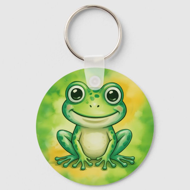 Green cute frog keychain (Front)