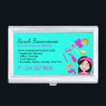 Green Cute Lady Cleaning Maid Business Card Case<br><div class="desc">Green Cute Lady Cleaning Maid</div>