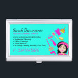 Green Cute Lady Cleaning Maid Business Card Case<br><div class="desc">Green Cute Lady Cleaning Maid</div>