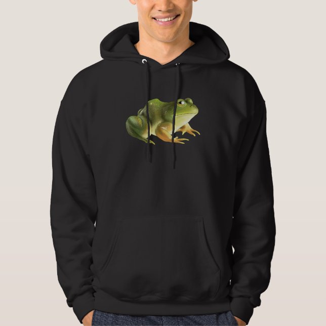 Green cute little toad frog hoodie (Front)