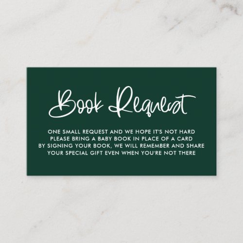 Green Cute Modern Calligraphy Book Request Game Enclosure Card