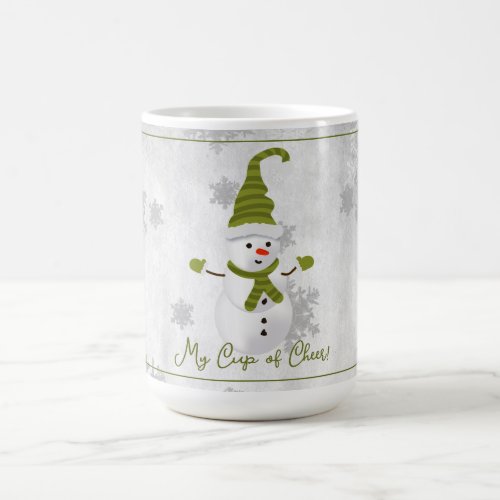 Green Cute Snowman Holiday Mug