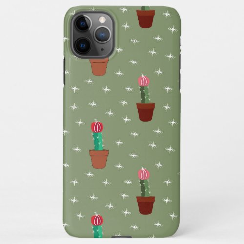 green cute succulent pattern iPhone 11Pro max case