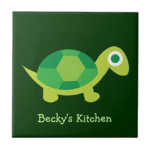 Green Cute Turtle | Trivet Tile