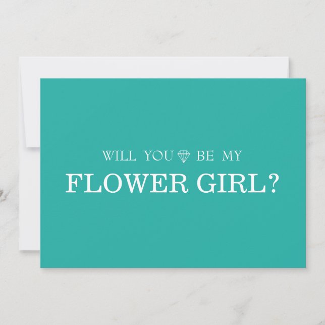 Green Cute Will You Be My Flower Girl Invitation (Front)