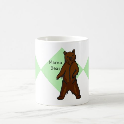 Green Cute Woodland Animal Mama Bear Coffee Mug