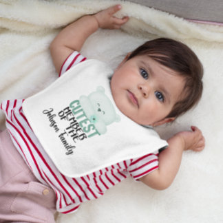 Green Cutest Member of the Family Baby Bib