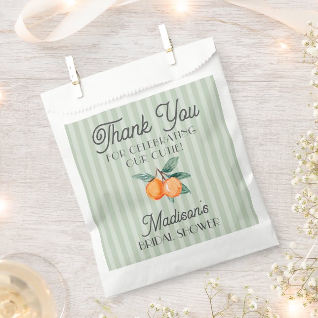 Green Cutie Main Squeeze Citrus Bridal Shower Favor Bag (Clipped)