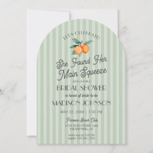Green Cutie Main Squeeze Citrus Bridal Shower Invitation
