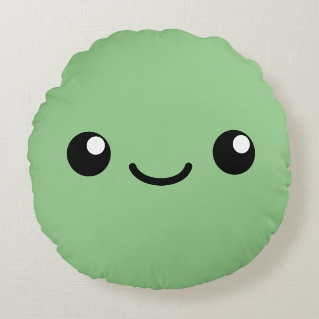 Green cutie round pillow (Front)