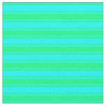 [ Thumbnail: Green & Cyan Stripes Fabric ]