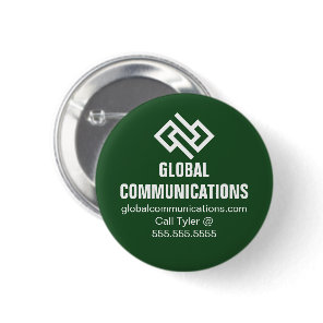 Green Cyber Technology Computer Company Custom Button