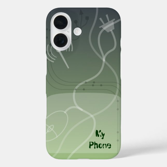 Green Cyberspace Web 2.0 Case-Mate iPhone Case (Back)