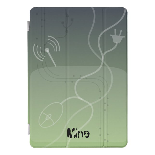 Green Cyberspace Web 2.0 style iPad Pro Cover (Front)