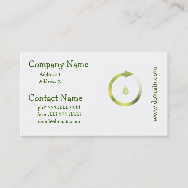 Green Cycle Business Card (Front)