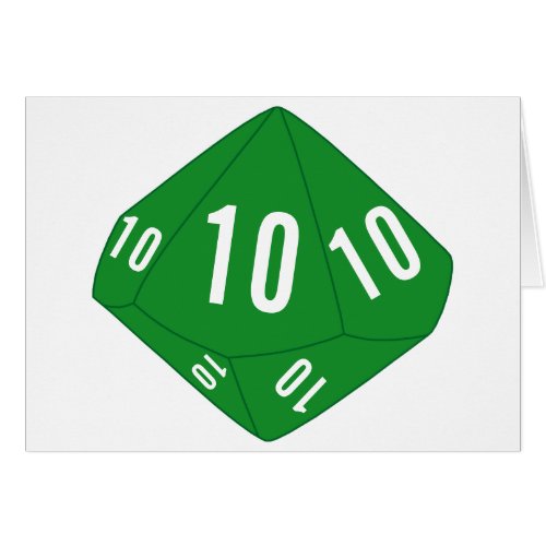 Green D10 Table Number Card