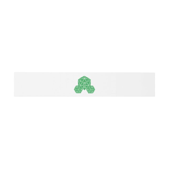 Green D20 Dice Wedding Belly Bands Invitation Belly Band (Flat)
