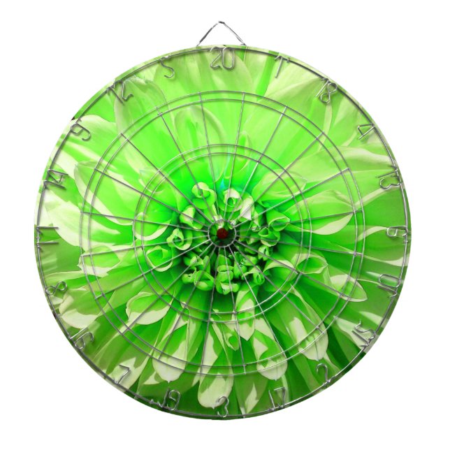 Green Dahlia Flower Dart Board (Front)