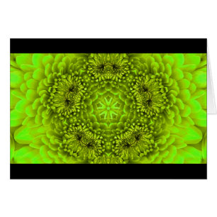 GREEN  DAHLIA FLOWER PETALS CARDS