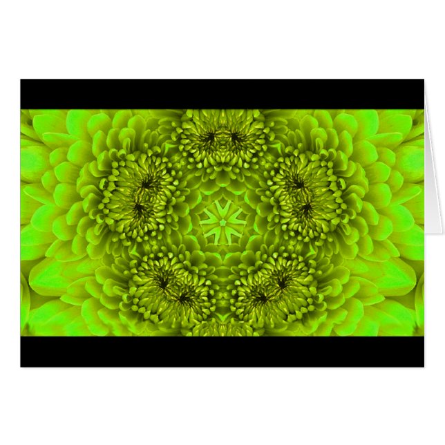 GREEN  DAHLIA FLOWER PETALS CARDS (Front Horizontal)