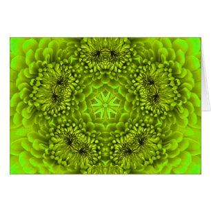 GREEN  DAHLIA FLOWER PETALS CARDS