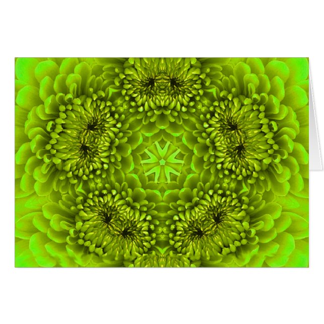 GREEN  DAHLIA FLOWER PETALS CARDS (Front Horizontal)