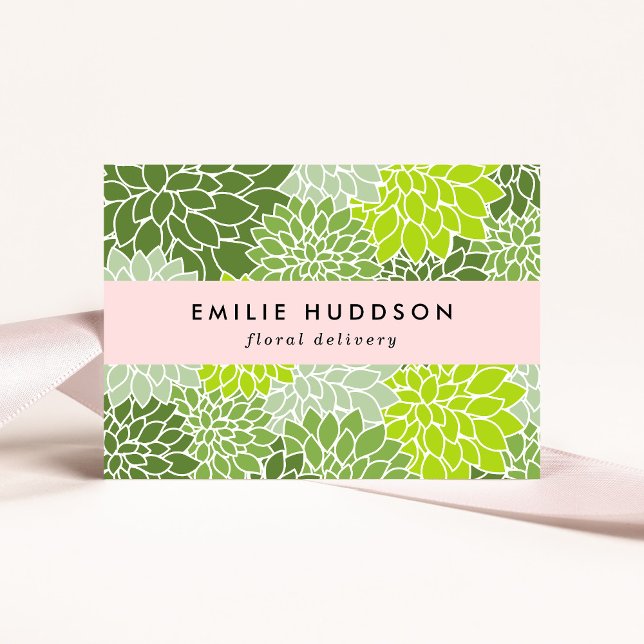 Green Dahlia Flowers, Floristry, Flower Shop Business Card (Creator Uploaded)