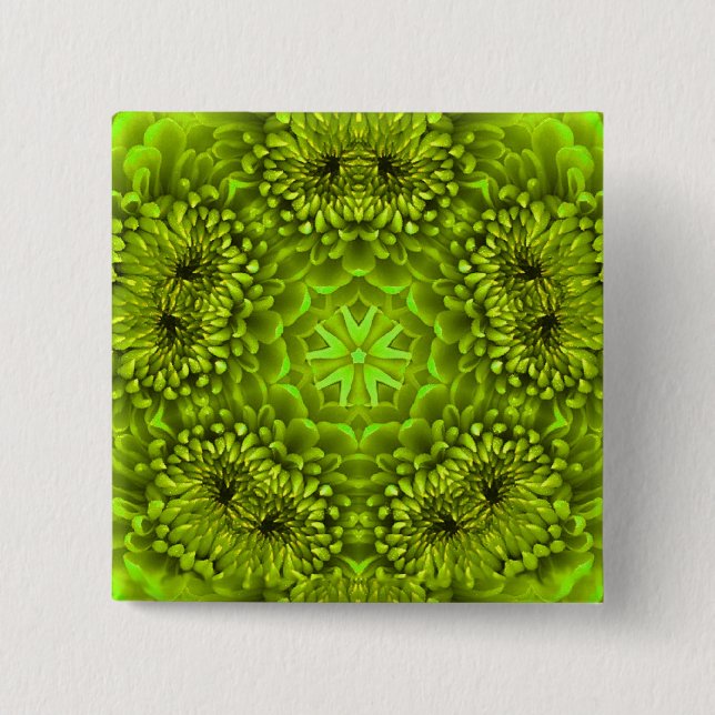 GREEN DAHLIA PINBACK BUTTON (Front)