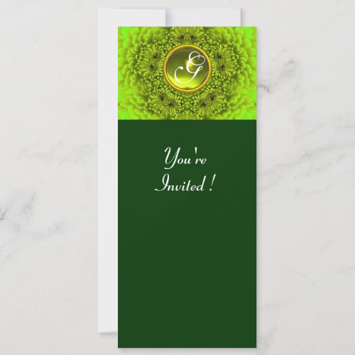 GREEN DAHLIA TOPAZ bright green black yellow Invitation